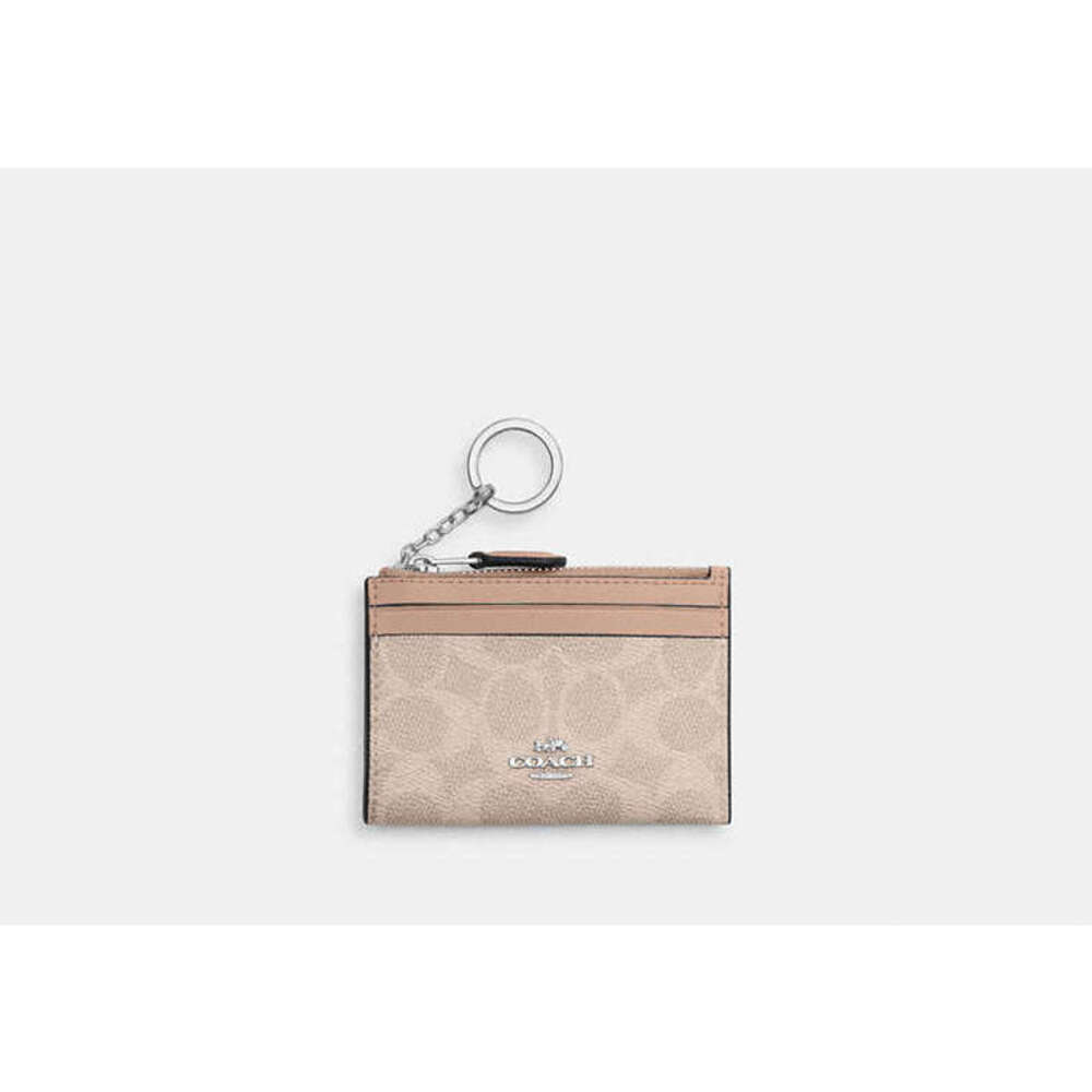 Coach Mini Skinny Id Case In Signature Canvas
